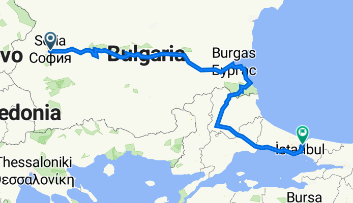 İstanbul Sofya yol haritası ve Bulgaristan otobüs rotası