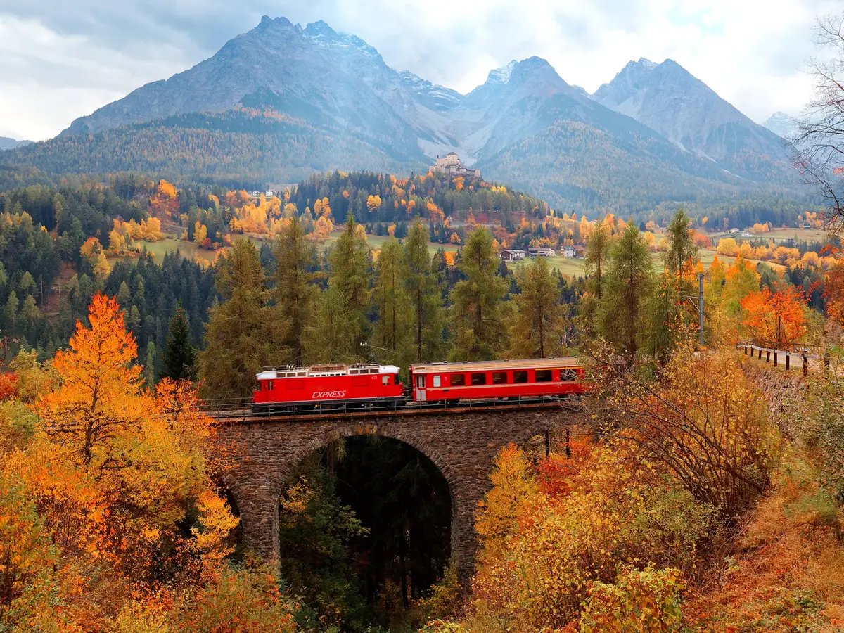 Avrupa tren yolculuğu ve manzaralı rota görseli